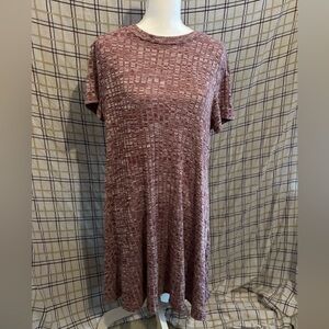 Casual Mauve Textured Dress
